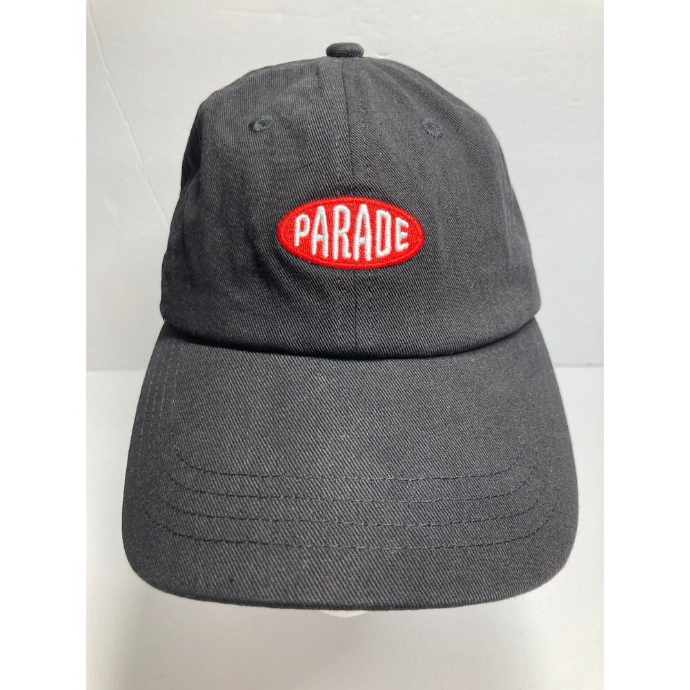 Parade Cap Hat Faded Black Adjustable‎ Strapback Embroidered Cotton Twill